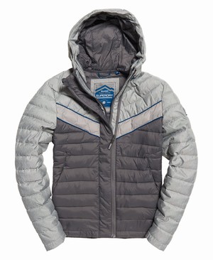 Superdry Marl Mix Chevron Fuji Férfi Kabát Világos Szürke | IORKY3716